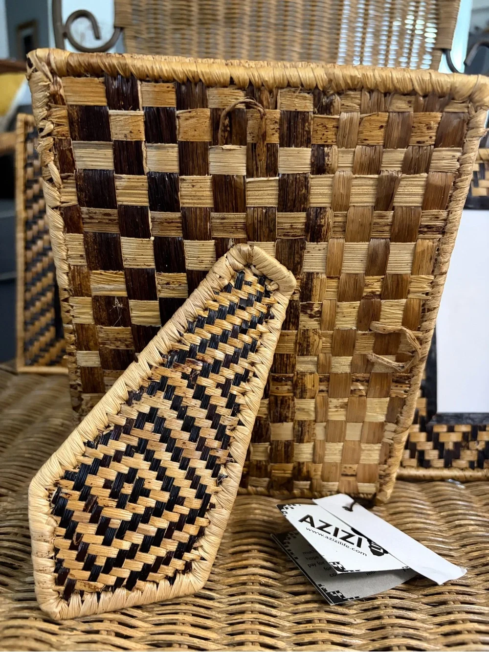 Handwoven Wicker Picture Frames - Natural Brown (Set of 4)
